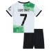Tanie Strój piłkarski Liverpool Luis Diaz #7 Koszulka Wyjazdowej dla dziecięce 2023-24 Krótkie Rękawy (+ szorty)